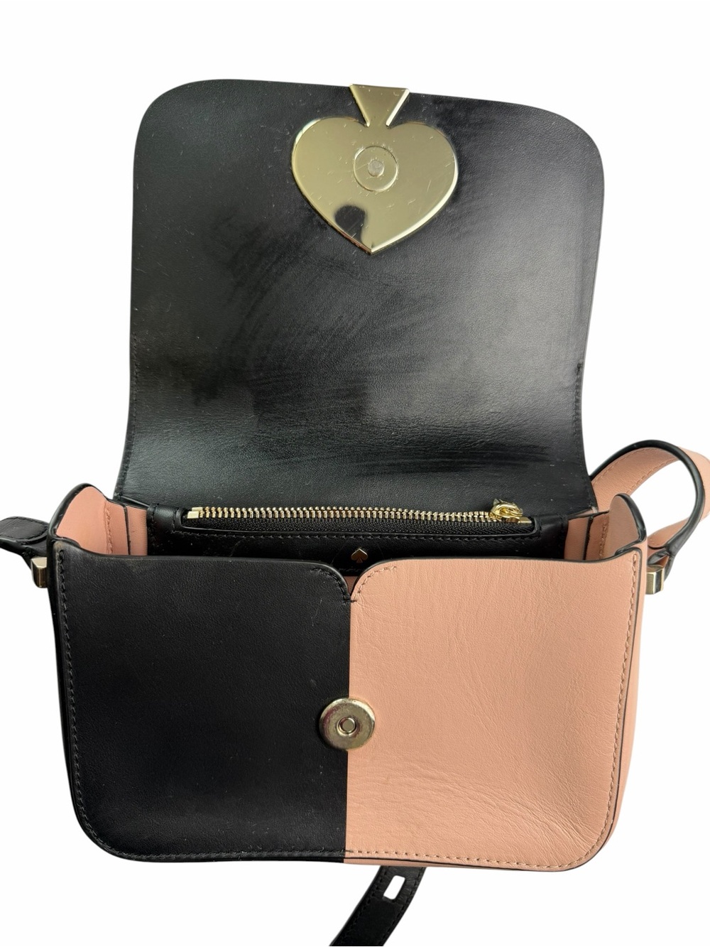 Kate Spade Nicola Bicolor Small Flap Shoulder crossbody bag black pink purse - Picture 5 of 10